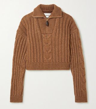 Nanushka + Eria Cropped Cable-Knit Sweater