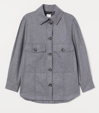 H&M + Wool-Blend Shirt Jacket