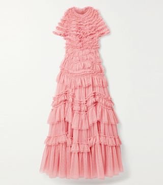 Needle & Thread + Wild Rose Tiered Ruffled Tulle Gown