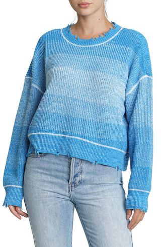 Pistola Denim + Eva Stripe Distressed Pullover Sweater