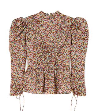 Horror Vacui + Violet Scalloped Printed Cotton-Poplin Blouse