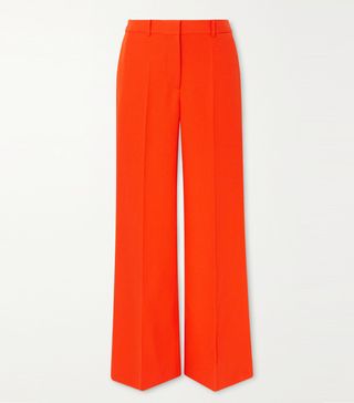 Victoria Beckham + Wool-Gabardine Wide-Leg Pants