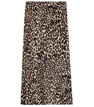 Topshop + Leopard Print Bias Midi Skirt