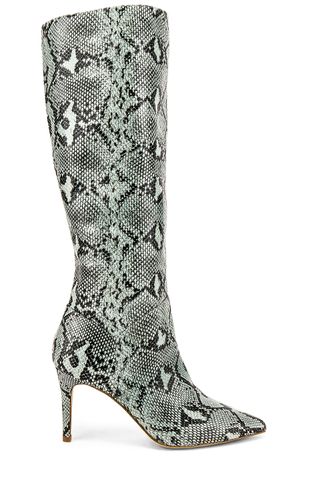 Steve Madden + Kinga Heeled Boot in Blue Snake