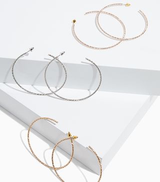 Torrid + Mixed Metal Diamond-Cut Hoop Earrings Set