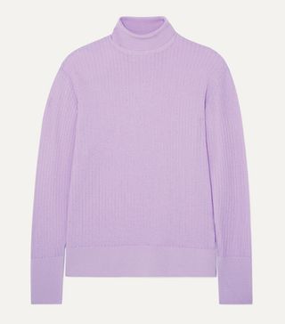 King & Tuckfield + Pointelle-Knit Merino Wool Turtleneck Sweater