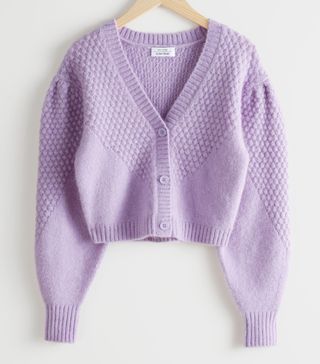 & Other Stories + Waffle Knit Wool Blend Cardigan