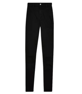 Topshop + Black Rip Belt Loop Joni Jeans