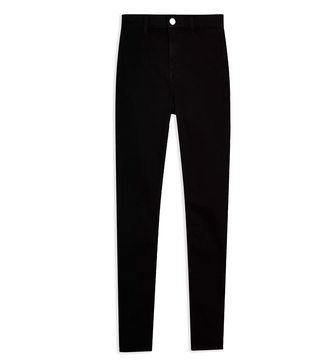 Topshop + Black Belt Loop Joni Jeans