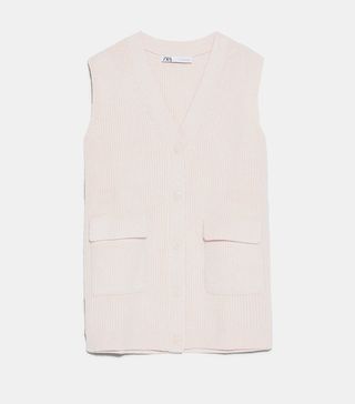 Zara + Knit Waistcoat With Pockets
