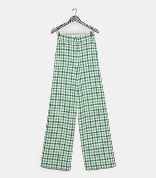 Zara + Green Check Trousers