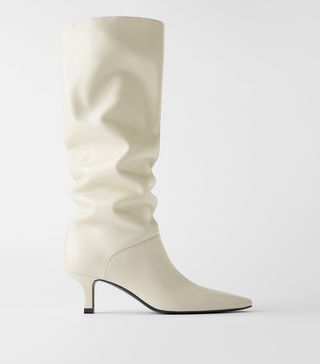 Zara + Soft Leather Heel Boots