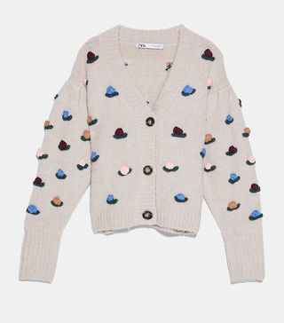 Zara + Floral Crochet Jacket