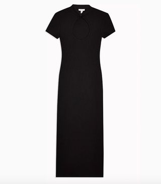 Topshop + Black Keyhole Midi Dress