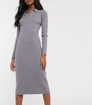 Fashion Union + Knitted Polo Midi Dress