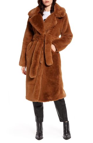 NA-KD + Longline Faux Fur Coat