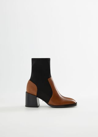 Mango + Stretched Contrast Ankle Boot