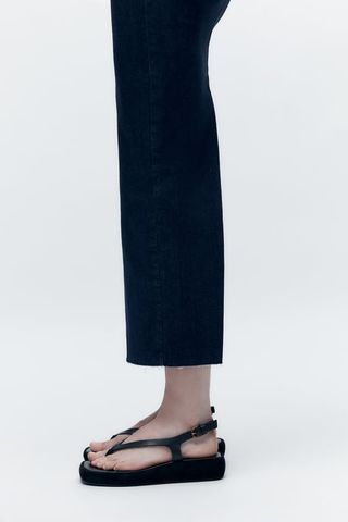 Zara + Flatform Leather Sandals