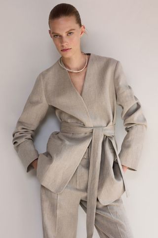 Cos + Belted Linen Blazer