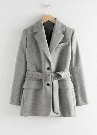 & Other Stories + Square Buckle Belted Blazer