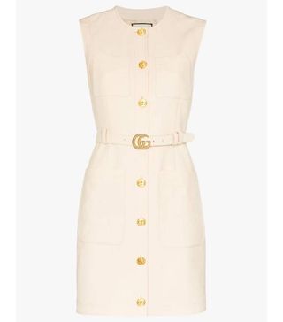Gucci + Belted Button-Down Mini Dress