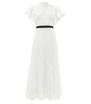 Erdem + Celestina Embroidered-Lace Cap-Sleeve Gown