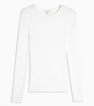 Topshop + PETITE Ivory Knitted Crew Neck Jumper