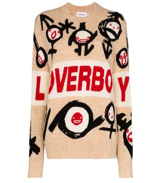 Charles Jeffrey Loverboy + Logo Print Knit Sweater