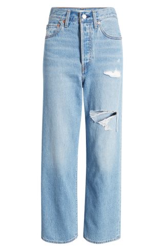 Levi's + Ribcage Ripped High Waist Ankle Straight Leg Jeans