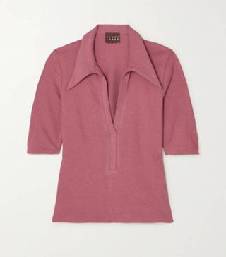 Albus Lumen + Ribbed Cotton-Blend Terry Polo Shirt