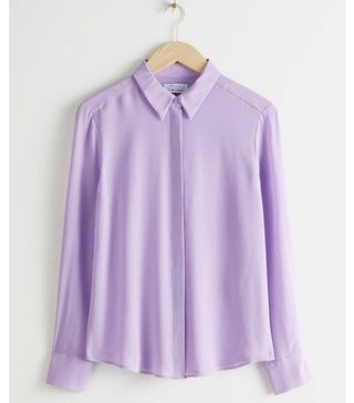 & Other Stories + Straight Fit Silk Shirt