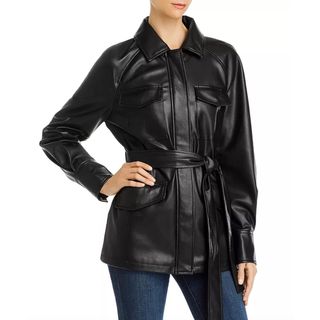 Bagatelle NYC + Faux Leather Shirt Jacket