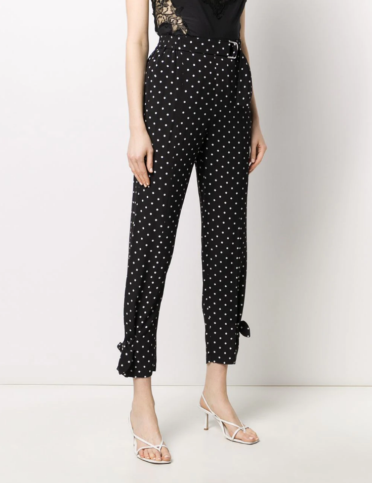 POLKA DOTS TROUSERS IN COTTON FABRIC BLACK main image 0
