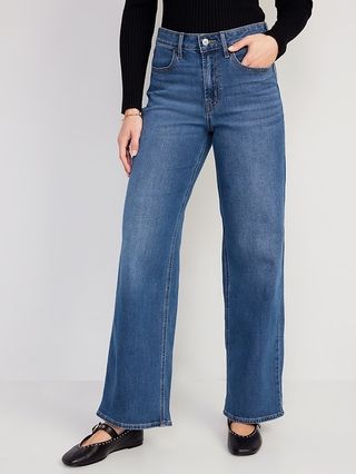 Old Navy High-Waisted Ripped Wide-Leg Jeans