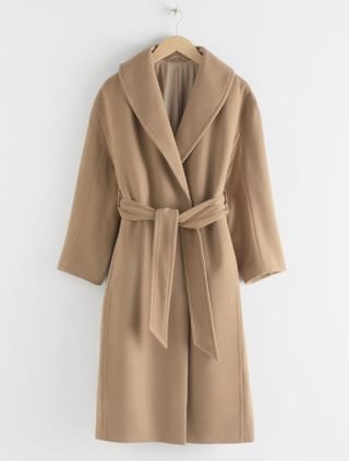 & Other Stories + Belted Wool Blend Long Coat