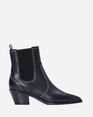 Paige + Willa Bootie - Black Leather Studded