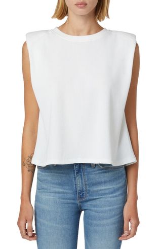 Hudson Jeans + Shoulder Pad Sleeveless T-Shirt