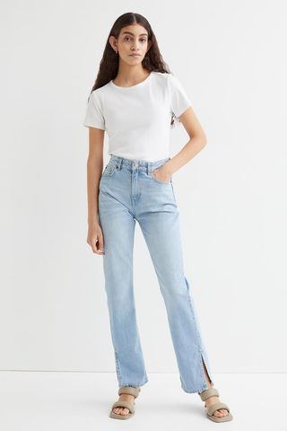 H&M + Straight High Split Jeans