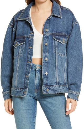 Good American + Oversize Denim Trucker Jacket