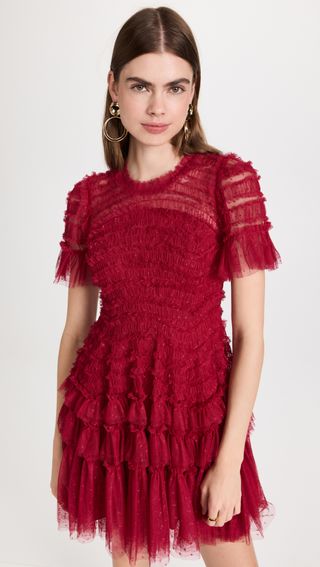 Needle & Thread + Valentine Ruffle Micro Mini Dress