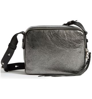 AllSaints + Miki Metallic Leather Crossbody Camera Bag