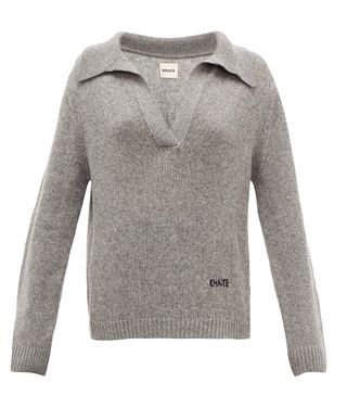 Khaite + Marisa Open-Collar Cashmere Sweater