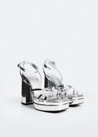 Mango + Metallic Platform Sandals