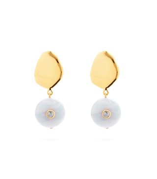 Lizzie Fortunato + Lalla Agate, Topaz and Gold-Plated Earrings