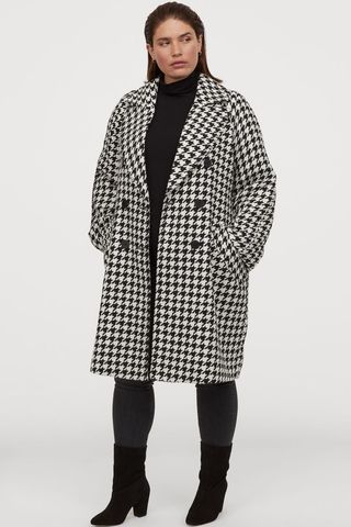 H&M + H&M+ Houndstooth-Pattern Coat