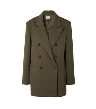 Frankie Shop + Julie Double-Breasted Gabardine Blazer