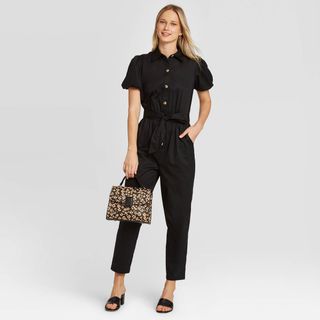 Who What Wear x Target + Puff Short Sleeve Collared Jumpsuit