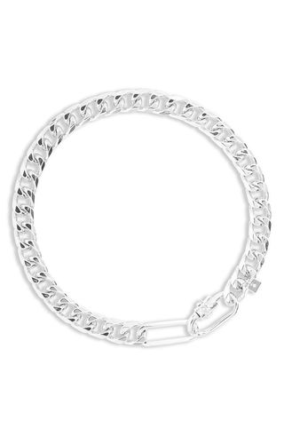 Open Edit + Pavé Carabiner Curb Chain Necklace