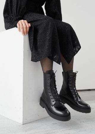 & Other Stories + Chunky Platform Leather Boots