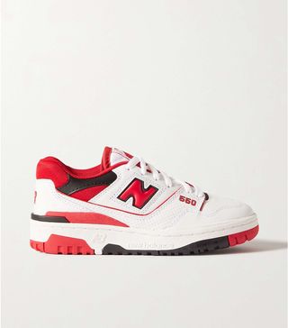 New Balance + 550 Perforated Leather and Mesh Sneakers